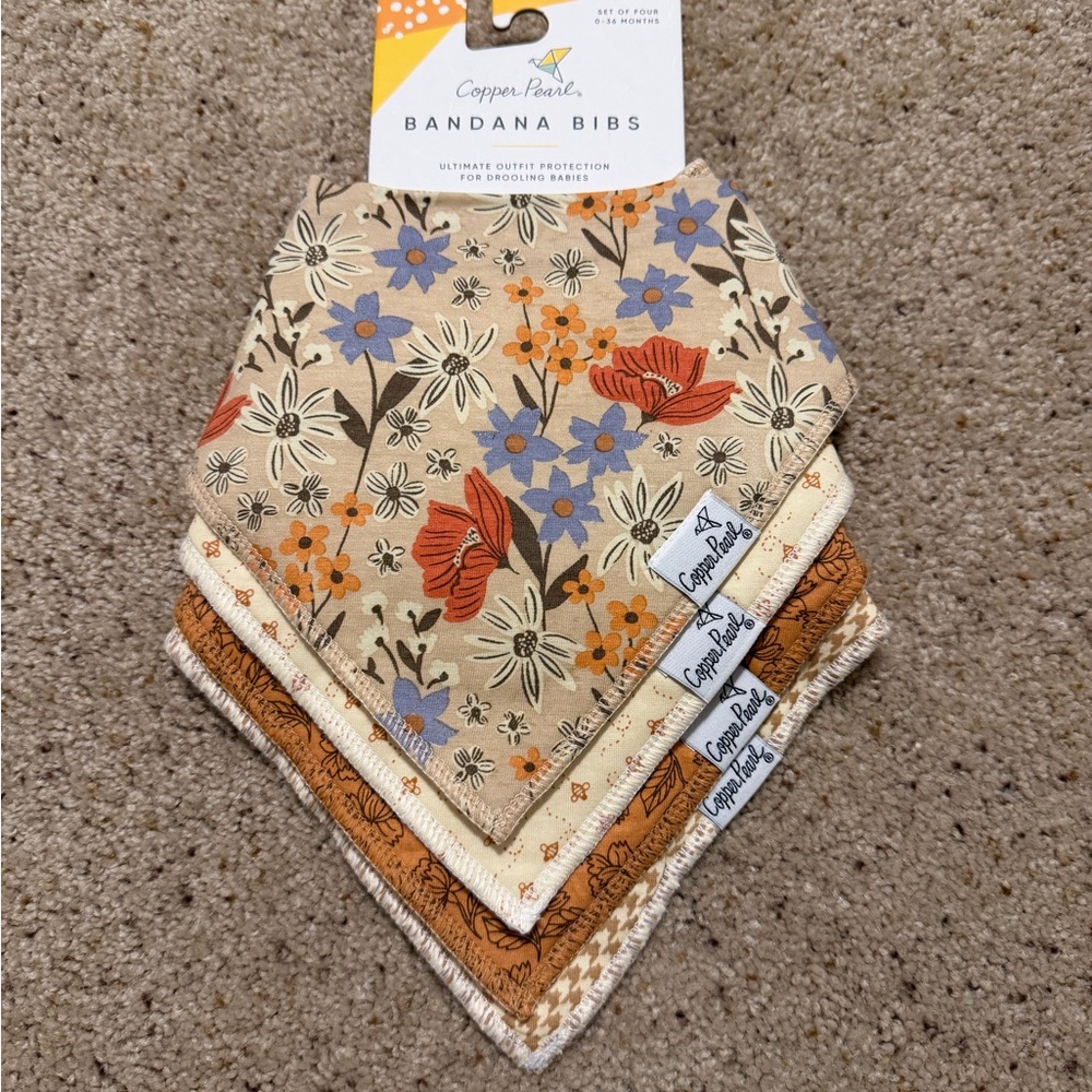 Copper Pearl Bandana Bibs - Eden - BNWT